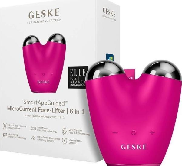 Produktbild Konjac Sponge Mikroprądowy lifting do twarzy 6w1 Geske z Aplikacją (magenta)
