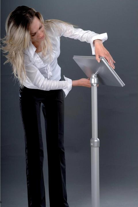 Actual product image Franken Information stand "Universal", DIN A3, height: 910-1,310 mm Aluminium folding frame profile with (A3)