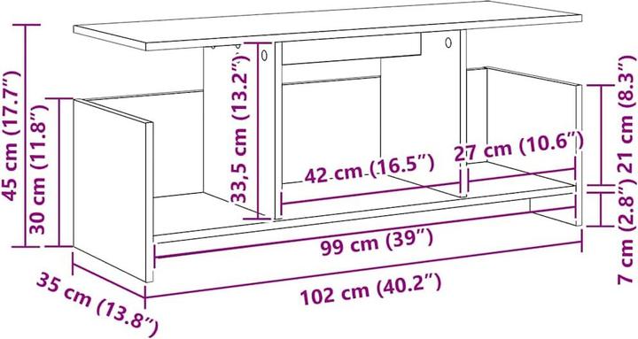 Actual product image vidaXL TV-Ständer (35 x 102 x 45 cm)