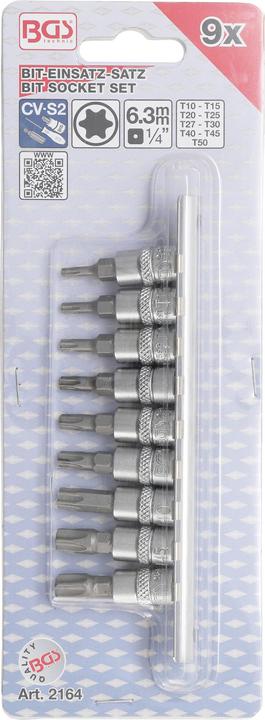 Actual product image BGS Bit insert set (TX25, TX10, TX15, TX30, TX50, TX 27, TX40, TX45, TX20)