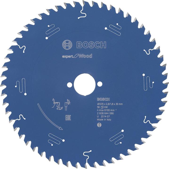 Bosch Professional Zubehör Kreissägeblatt Expert for Wood, 235 x 30 x 2,8 mm, 56
