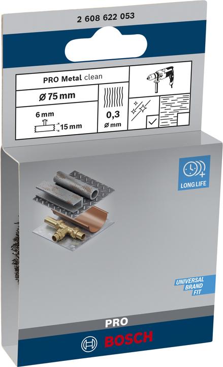 Actual product image Bosch Professional Zubehör PRO Metal clean disc brush, straight shaft, 75 x 0.3 mm
