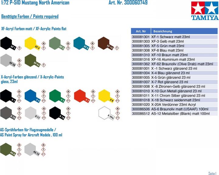Actual product image Tamiya NA P-51D Mustang
