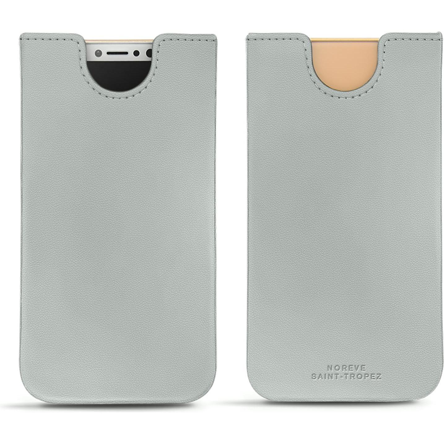 Noreve Lederschutzhülle (Apple iPhone X), Smartphone Hülle, Grau