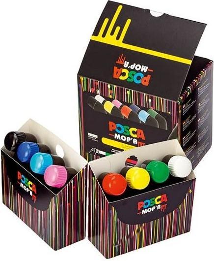 Productafbeelding Posca MOP'R knijpmarker PCM-22 8C - med 8 st. ass. farver (Veelkleurig, 19 mm, 8 x)