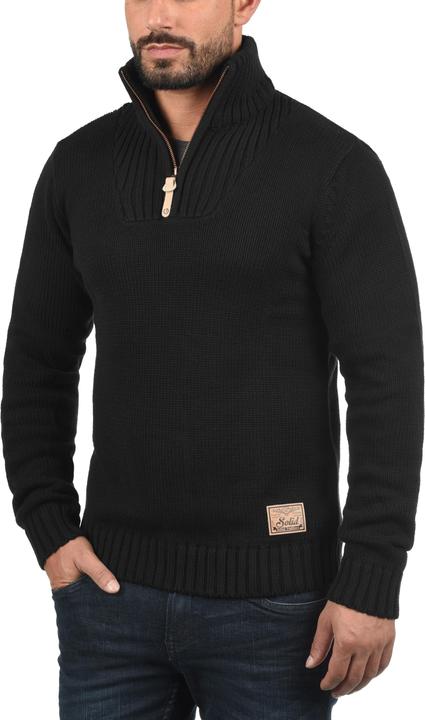Actual product image Solid Petro Men's Jumper Chunky Knit Pullover Troyer With Zipper (S)