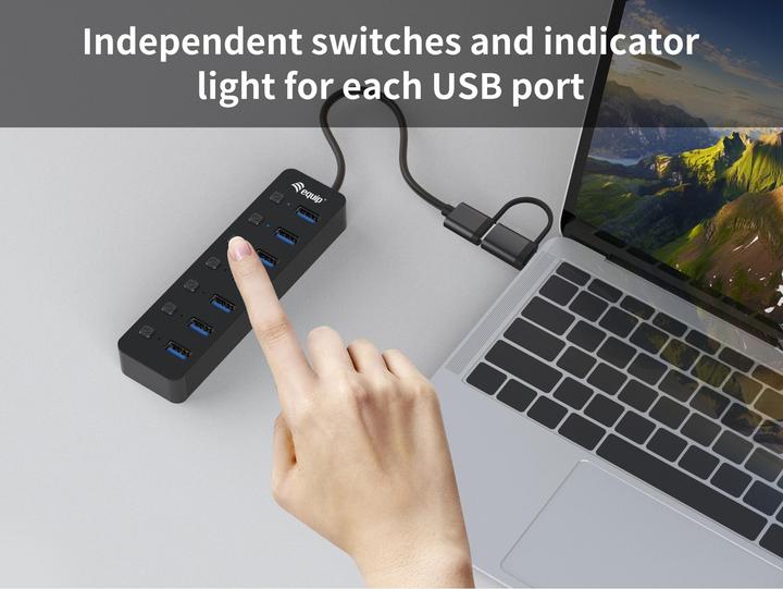 Produktbild equip 128965 (USB-C, USB-A, 7 Ports)