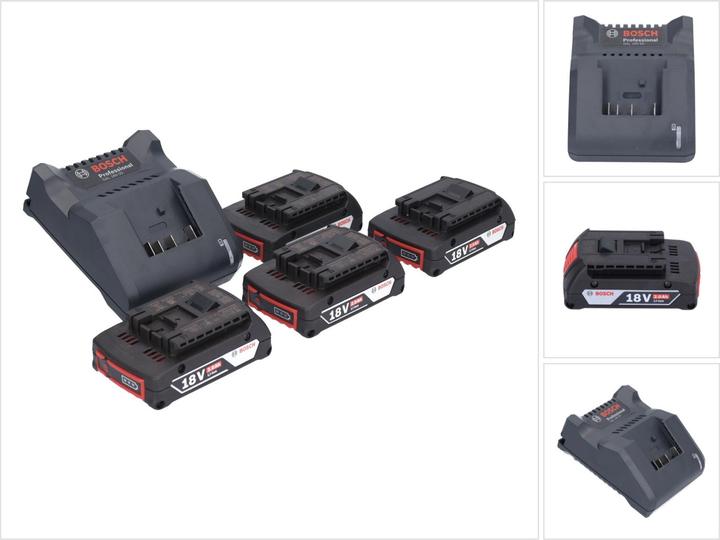 Actual product image Bosch Professional Bosch GAL 18V-20 Charger 10.8 - 18V - 2A + 4x Batteries GBA 18V - 2.0Ah (1600Z00036) (2607226281) (18 V)