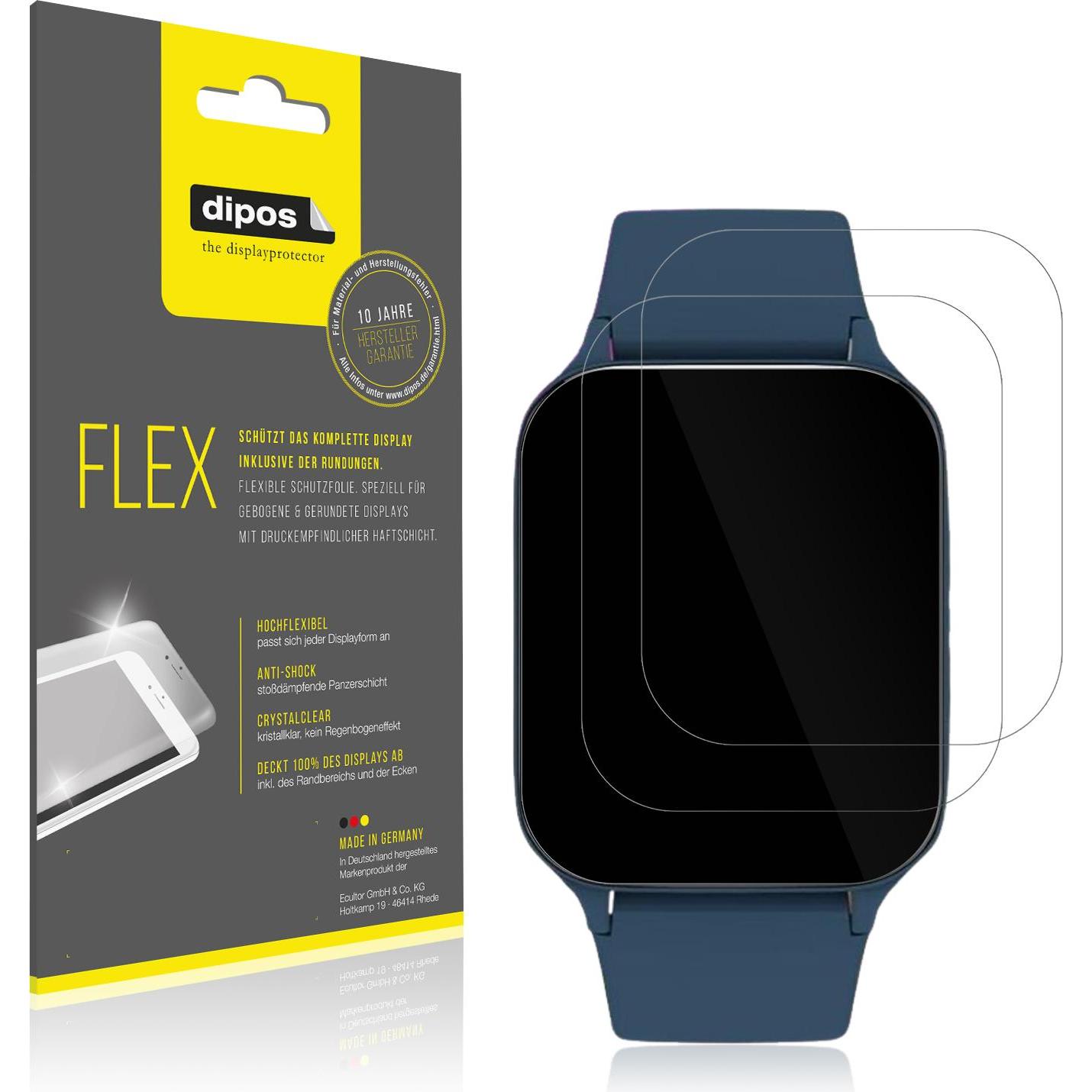 Dipos 3D Full Cover Schutzfolie, Smartwatch Schutzfolie, Transparent