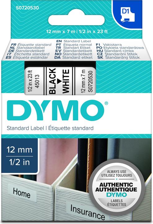 Dymo S0720530 (1.20 cm, Black, White)