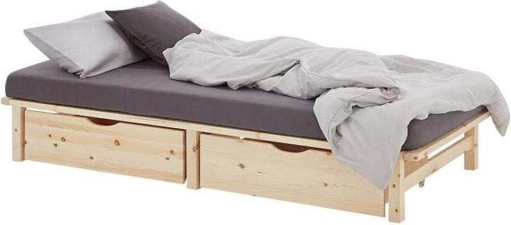 Produktbild Homestyle4u Palettenbett mit Lattenrost (100 x 200 cm)