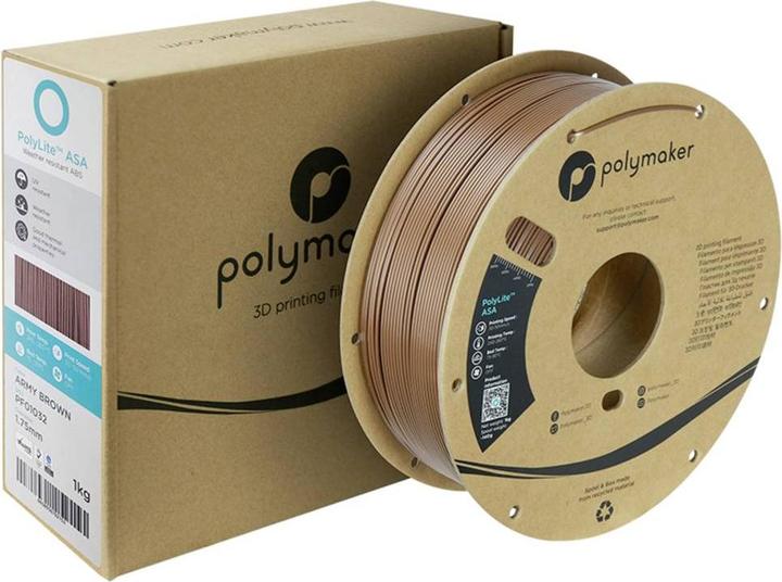 Immagine prodotto Polymaker PolyLite ASA Army Braun 1,75 mm 1000 g (ASA, 1.75 mm, 1000 g)