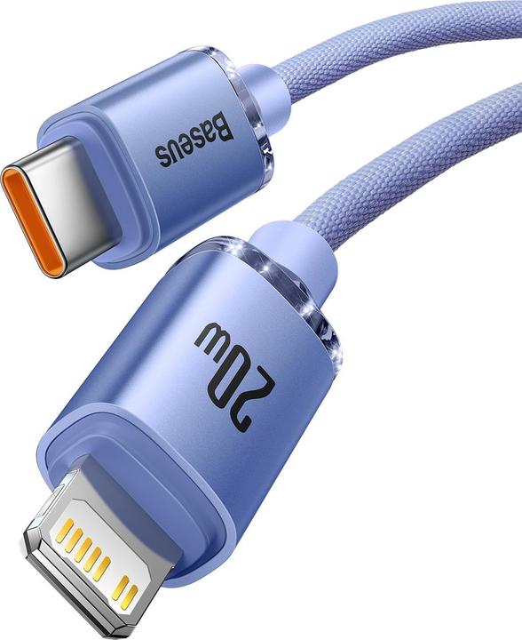 Produktbild Baseus Crystal Shine Series Fast Charging Data Cable Type-C to iP 20W 2m Purple (2 m, USB 2.0, 20 W)