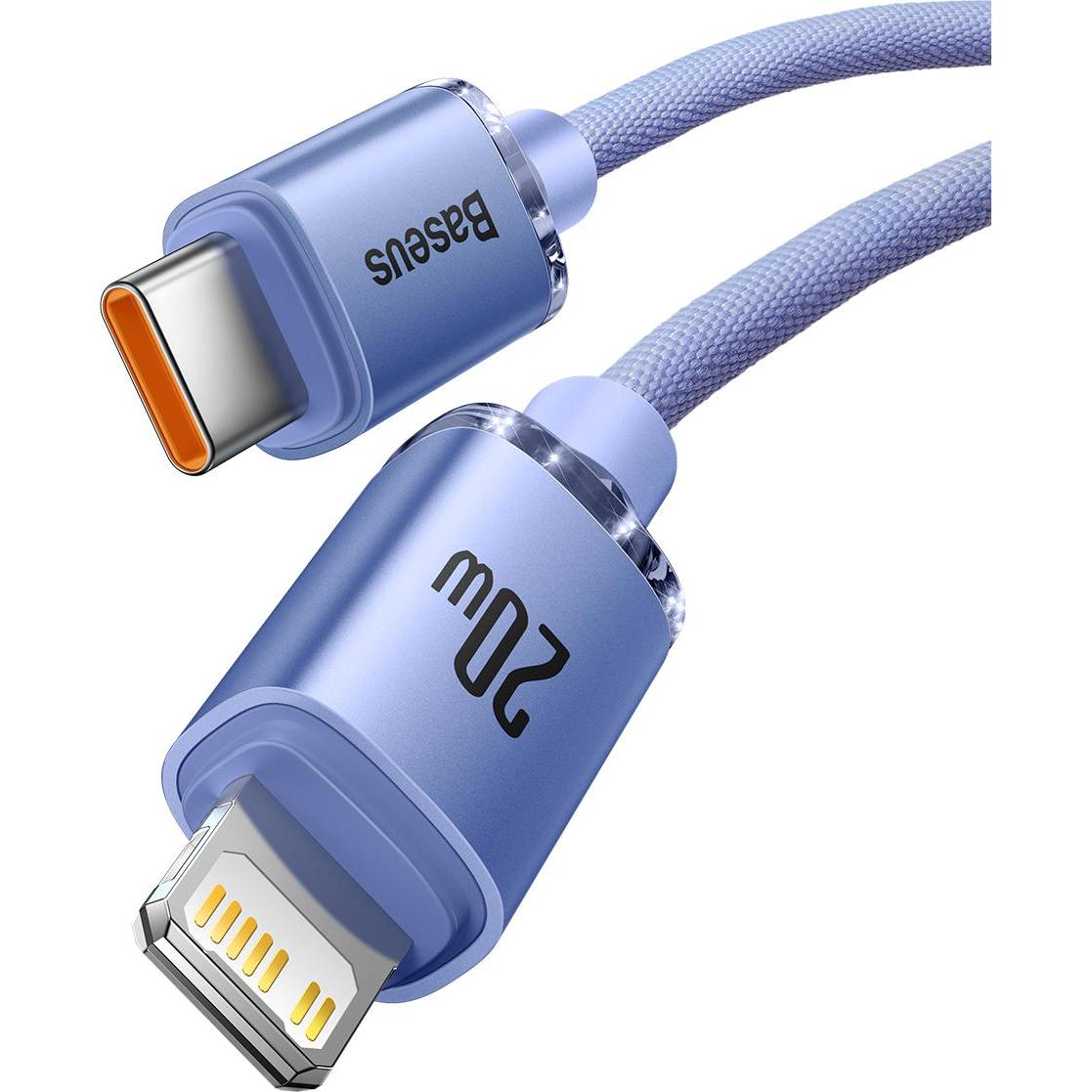 Thumbnail - Baseus Crystal Shine Series Fast Charging Data Cable Type-C to iP 20W 2m Purple (2 m, USB 2.0), USB Kabel