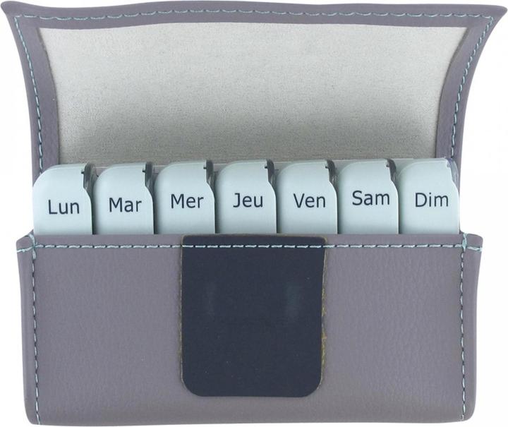 Pilbox Mini in Hellgrau und Türkisblau