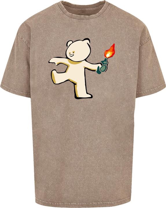 Produktbild Merchcode Brandalised - Molotov Teddy Acid Washed Oversize Tee - 189291 (S)