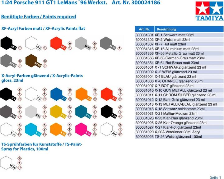 Actual product image Tamiya Porsche 911 GT1