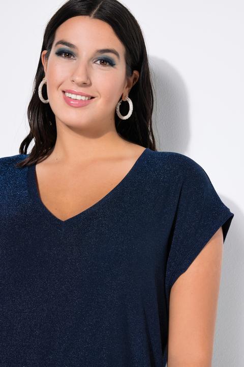 Produktbild Studio Untold Top, Glitzer-Jersey, V-Ausschnitt (56)
