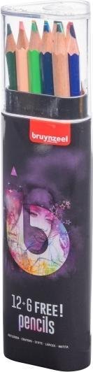 Bruynzeel Colour pencil tin light | 12 + 6 free colours (12x)