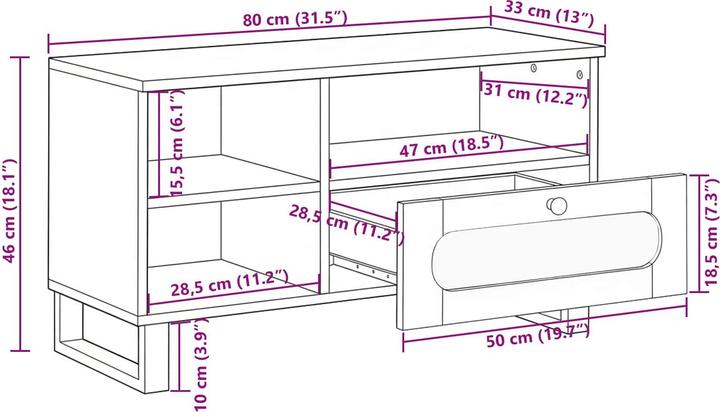 Produktbild vidaXL TV-Schränk (33 x 33.50 x 46 cm)