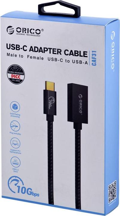 Immagine prodotto Orico CAVO USB-C - USB-A (M/F) 3.1, PD (1 m, 60 W)
