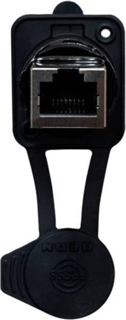 Actual product image Rean AV RJ45 Feedthrough, IP65 Airtight RRE8F-Z-010-1 Socket, installation Black