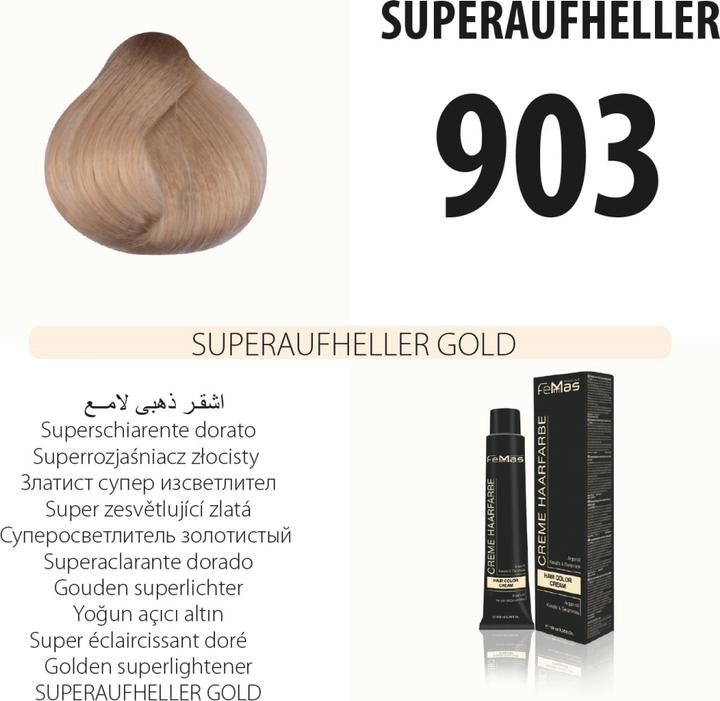 Immagine prodotto FemMas 903) Colore per capelli Super Schiarente Oro 100ml