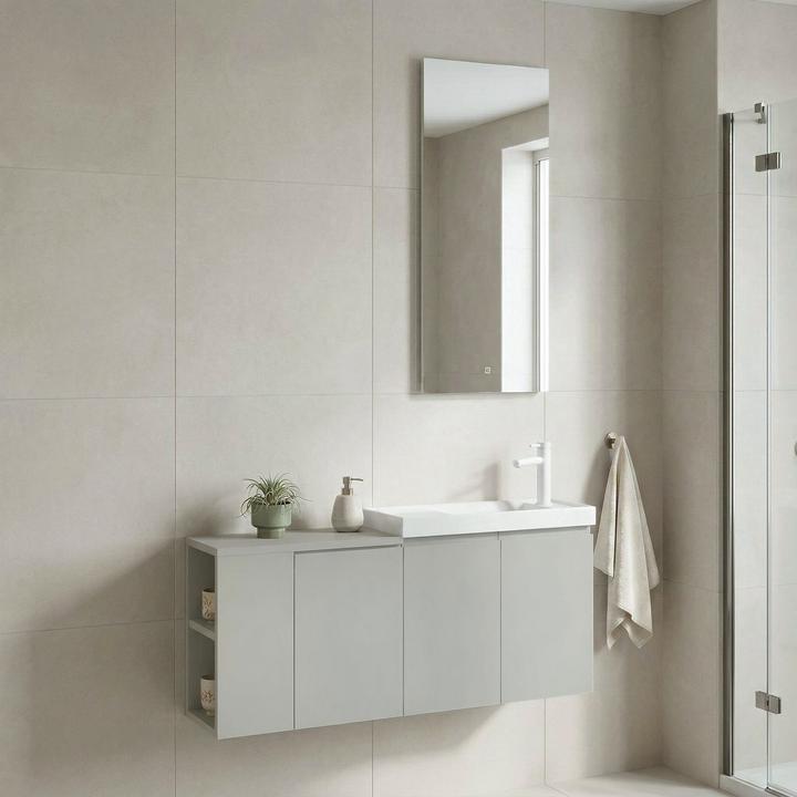 Produktbild Homitis Perla 110 Bathroom Cabinet With Sink & Mirror Set (2 Pieces)