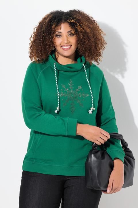 Produktbild Ulla Popken Sweatshirt, Eisstern, Stehkragen, Taschen, Langarm (46, 48)