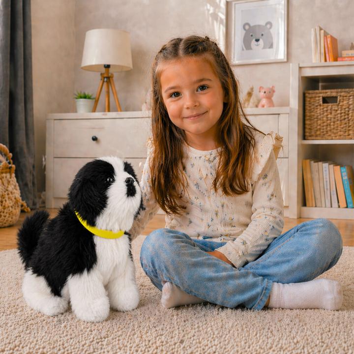 Image du produit Lean Toys Chien en peluche interactif avec fourrure douce race colley (19 cm)