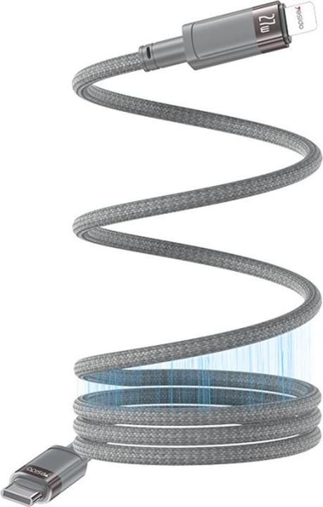 Produktbild Yesido USB-C auf Lightning Magnetisches Schnellladekabel PD 60W, 1m - Grau (1 m, USB 2.0, 60 W)