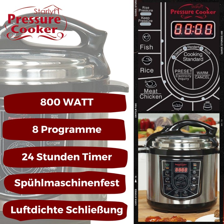 Actual product image Starlyf Pressure Cooker (CH plug)