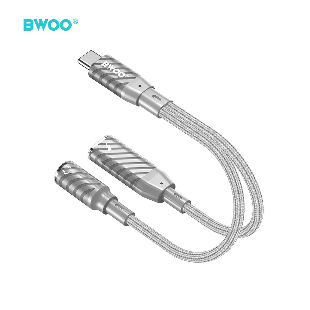 Bwoo 2 in 1 Adapter Lightning / Type C to 3.5MM Jack BZ67