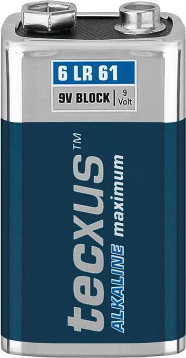 Produktbild Tecxus 9 Volt-Block - Batterie 9V - Alkalisch (1 Stk., 9V Block, 550 mAh)