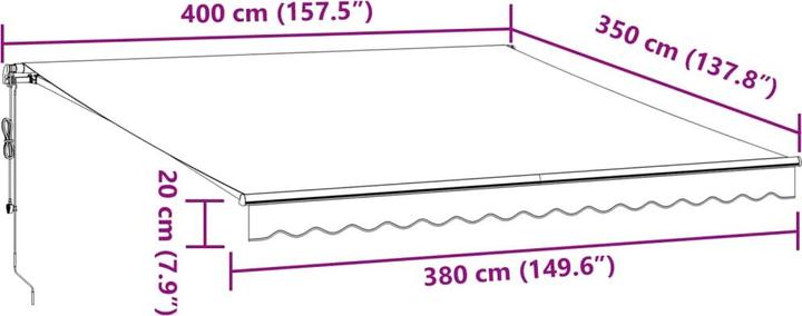 Image du produit vidaXL Markise Gelenkarmmarkise Sonnenmarkise Automatisch Braun 400x350cm (4 m)