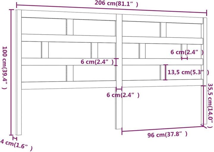 Actual product image VidaXL Dekava (206 x 4 x 100 cm)