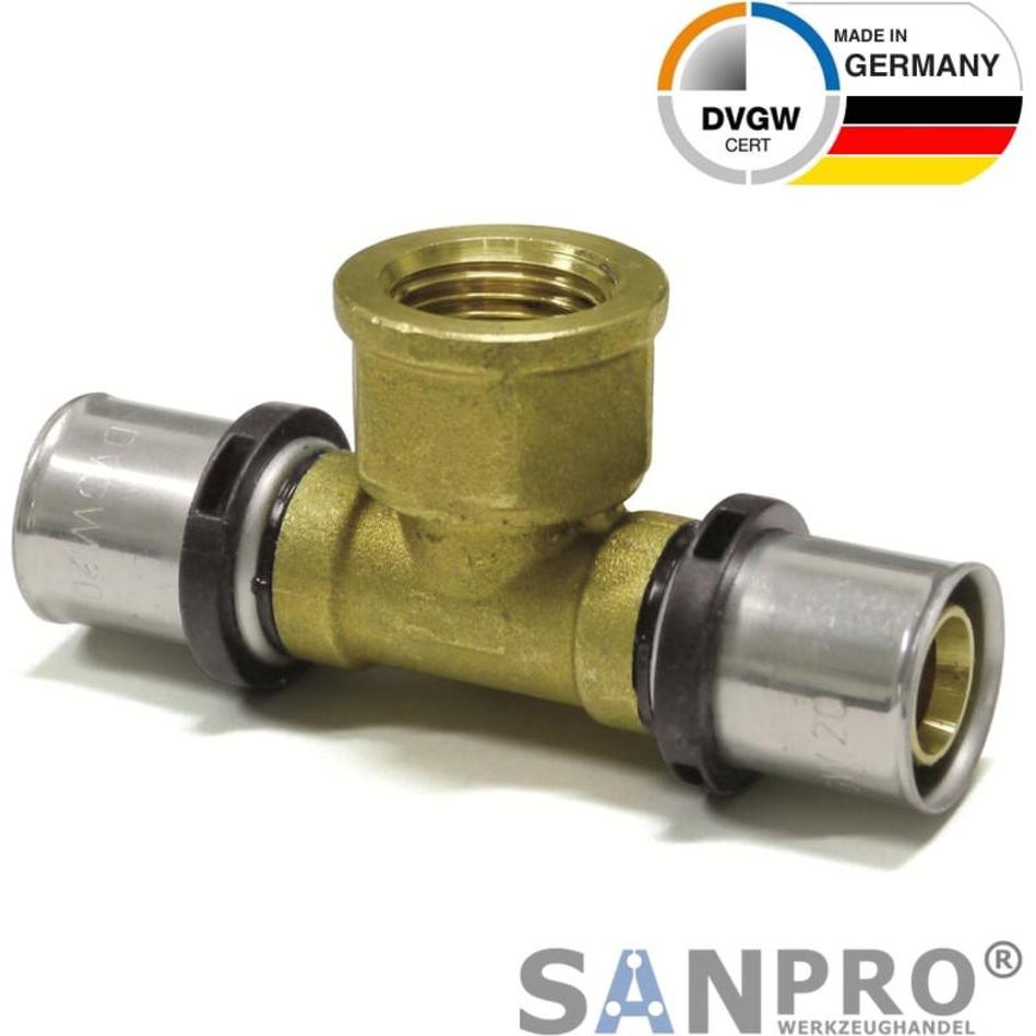 Thumbnail - Sanpro, Rohrverbindungstechnik, THPRESS Pressfitting T-Stück Innengewinde TH Kontur 32x3 - 1" - 32x3 (T-Verbindung)