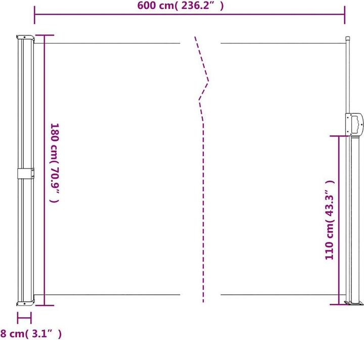 Image du produit vidaXL Store latéral extensible (6 m)