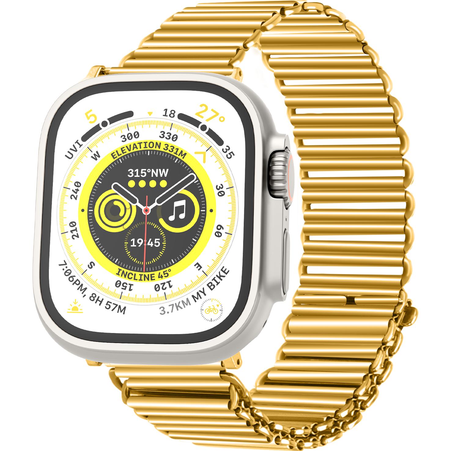 Strap-it Stahlarmband (Edelstahl, Apple Watch), Uhrenarmband, Gold