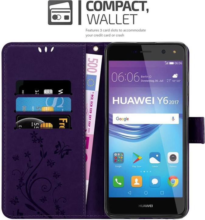 Produktbild Cadorabo Flower Book Cover (Huawei Y6 (2017), Huawei Y5 (2017))