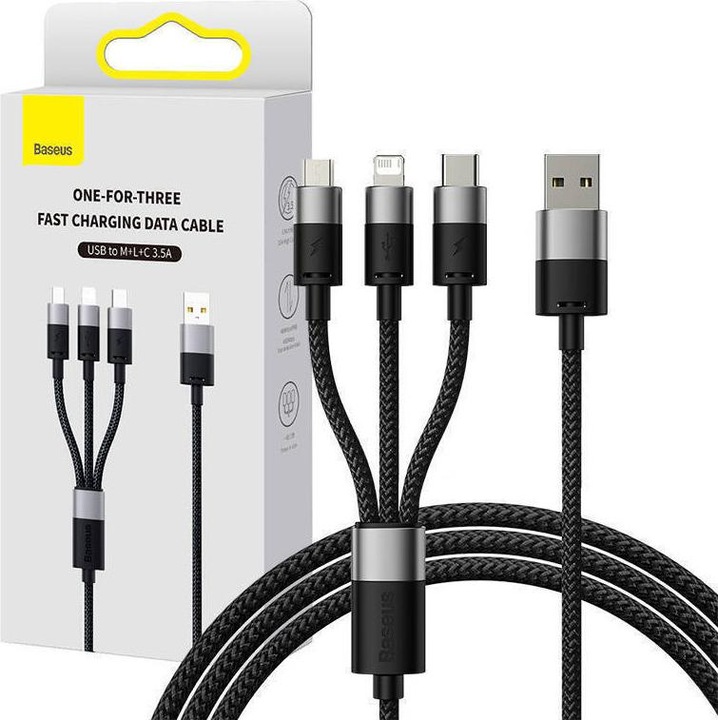 Actual product image Baseus 3 in 1 USB Ladekabel (0.60 m, USB 3.0)