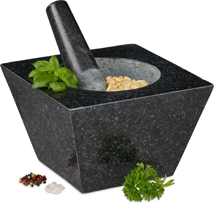 Image du produit Relaxdays Mortier et pilon, forme carrée