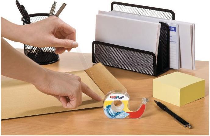 Immagine prodotto tesa Dispenser per nastro adesivo e 1 rotolo a doppia faccia (87 mm)