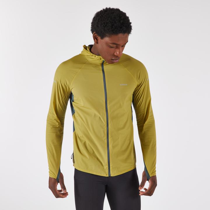 Immagine prodotto Kiprun Laufjacke Running Trailrunning Herren winddicht - Run 900 Wind khaki/blau (XL)