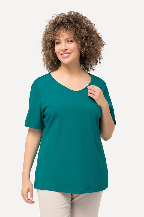 Produktbild Ulla Popken Shirt, doppellagige Vorderseite, Slim, Rundhals, Halbarm (56)