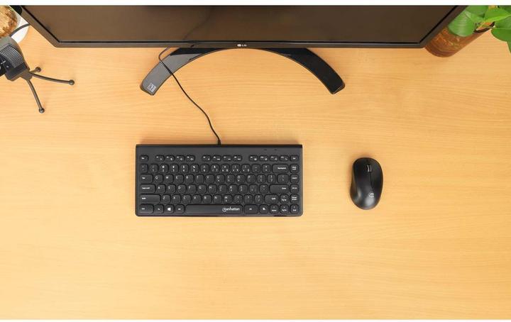Produktbild Manhattan Slim USB Mini-Tastatur 1.5m Kabel schwarz (DE, Kabelgebunden)