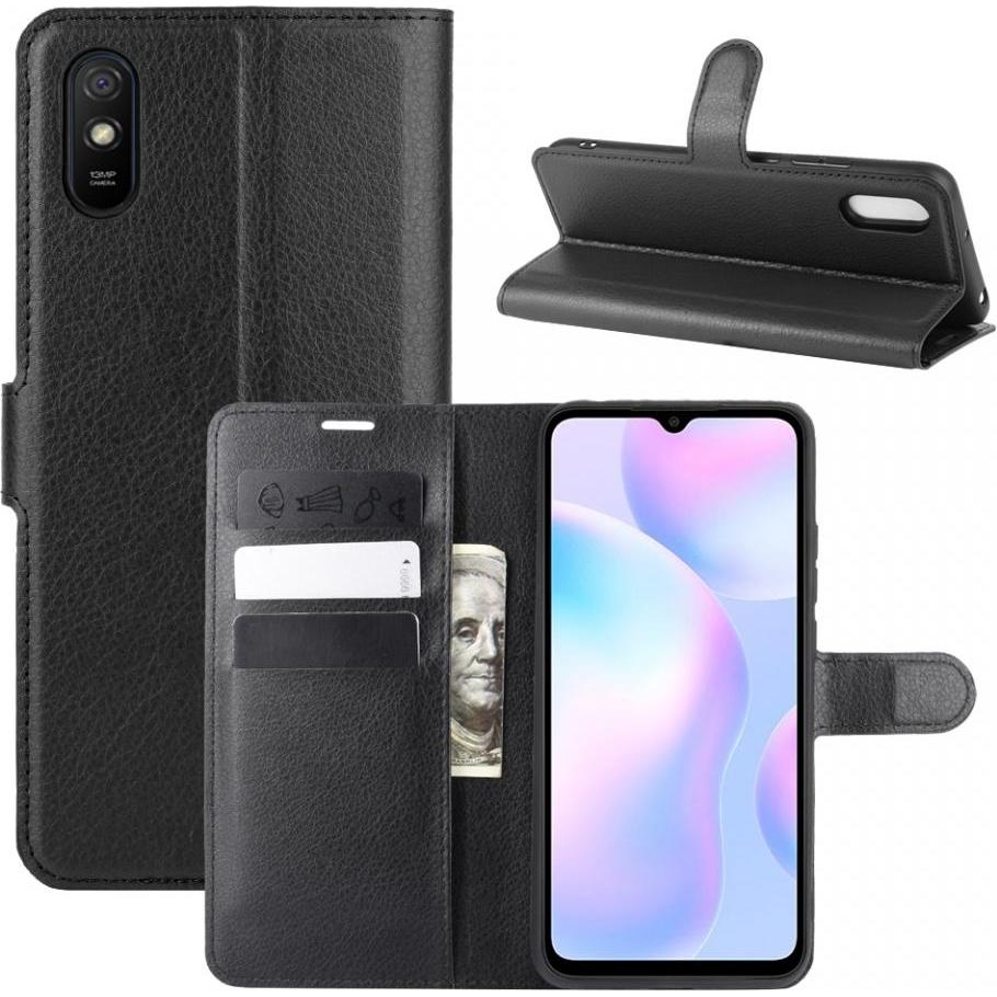 Screenguard Xiaomi Redmi 9A Leather Guard Lederhülle (Xiaomi Redmi 9A), Smartphone Hülle, Schwarz