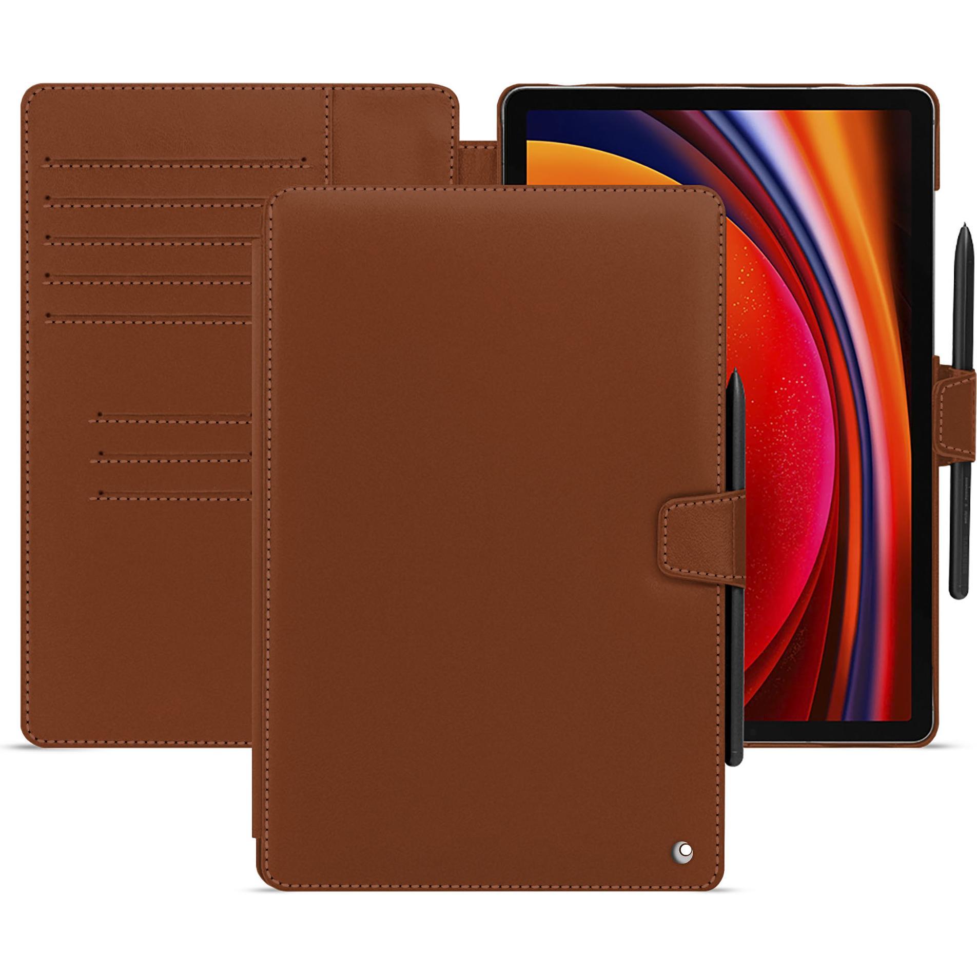 Thumbnail - Noreve Lederschutzhülle Samsung Galaxy Tab S9 (Galaxy Tab S9), Tablet Hülle, Braun