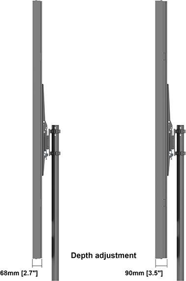 Image du produit Multibrackets Stele Slim ohne Monitor, Portrait, 75"/8225