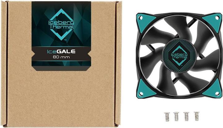 Produktbild Iceberg Thermal IceGALE Computergehäuse Ventilator 8 cm Schwarz 1 Stück(e) (80 mm, 1 x)